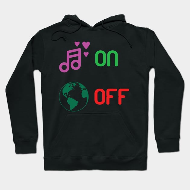 Music on World Off v2 Hoodie by tee-sailor